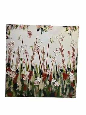 Original Artwork Abstract Blooms Impressionism 18 x 18”